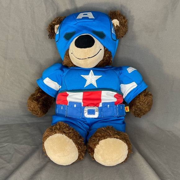 14” Marvel Avengers Captain America Build A Bear with Extra Super Dino Outfit - Picture 2 of 8